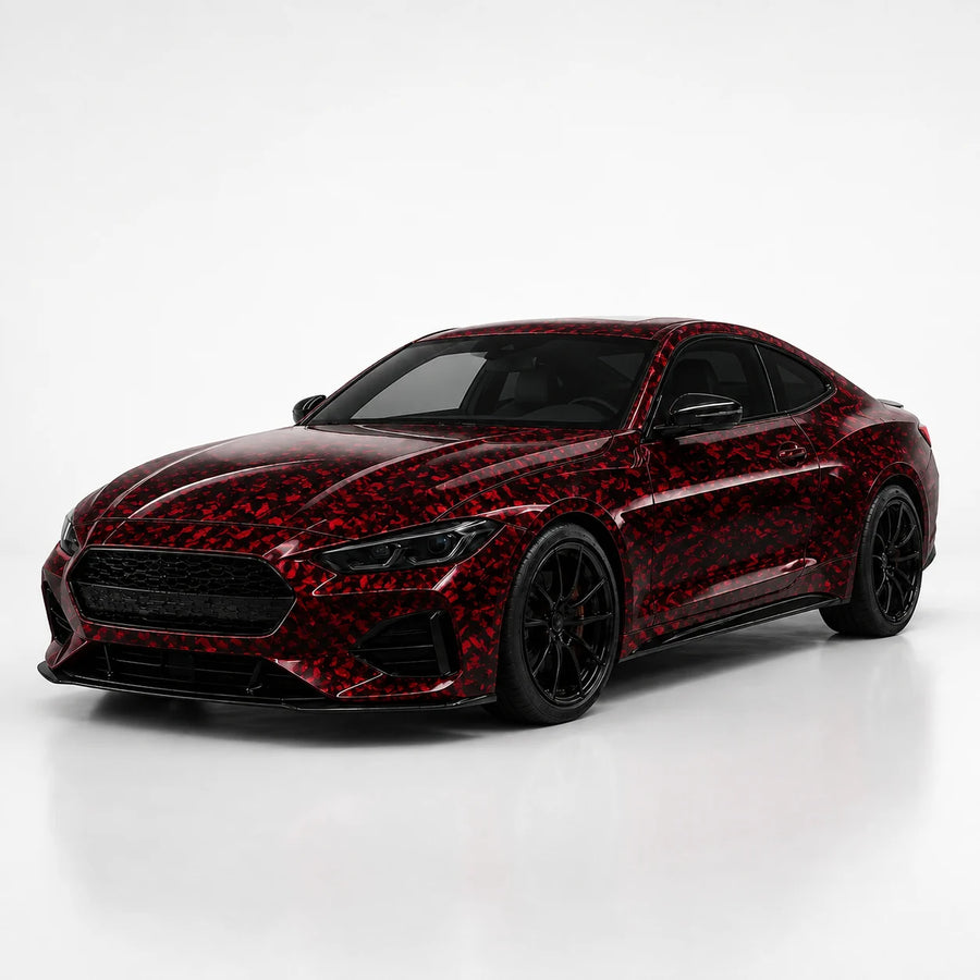 VORLUX Carbon Forged Red TPU Color PPF – TPU-0329-CF – 1.52 m × 15 m Full Roll vehicle colour visualisation