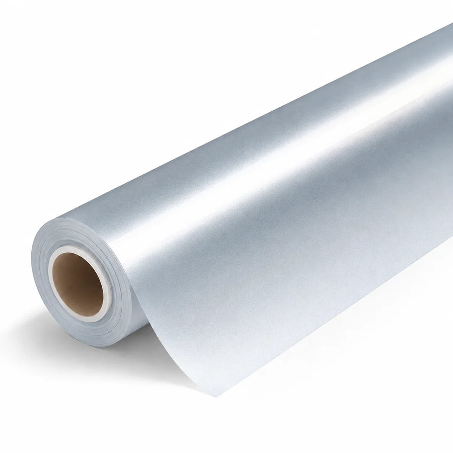 VORLUX Alexander Silver Vinyl Wrap Film – 1.52 m × 15 m Full Roll film roll