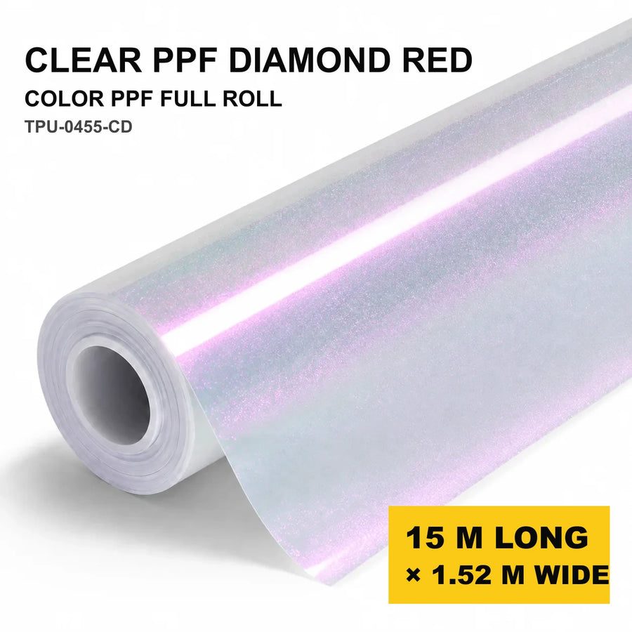 VORLUX Clear PPF Diamond Red TPU Color PPF – TPU-0455-CD – 1.52 m × 15 m Full Roll vehicle colour visualisation