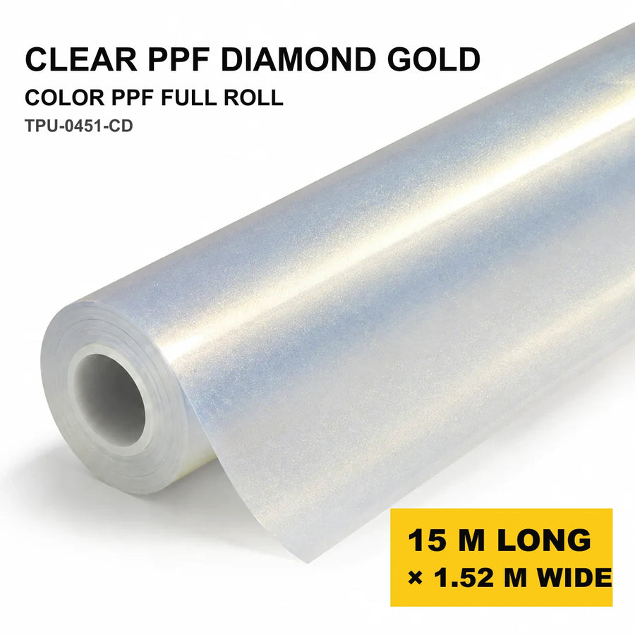 VORLUX Clear PPF Diamond Gold TPU Color PPF – TPU-0451-CD – 1.52 m × 15 m Full Roll vehicle colour visualisation