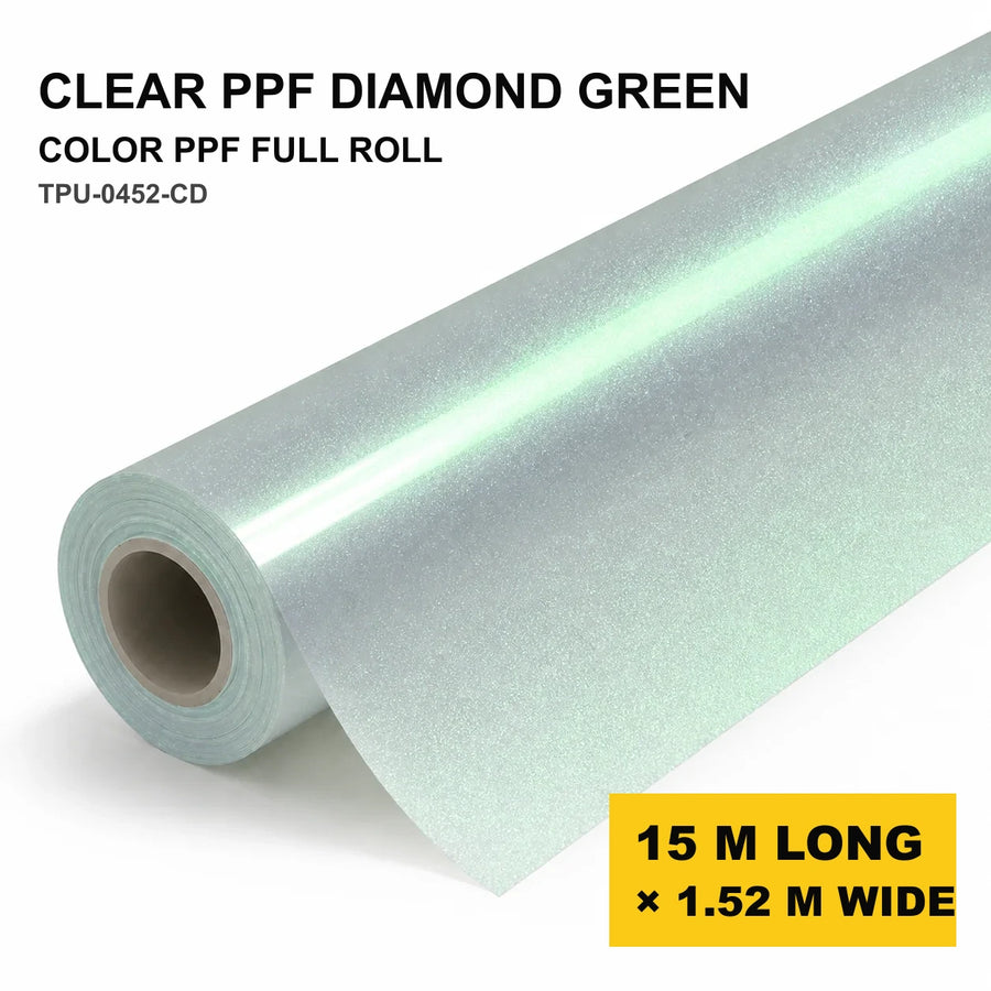 VORLUX Clear PPF Diamond Green TPU Color PPF – TPU-0452-CD – 1.52 m × 15 m Full Roll vehicle colour visualisation