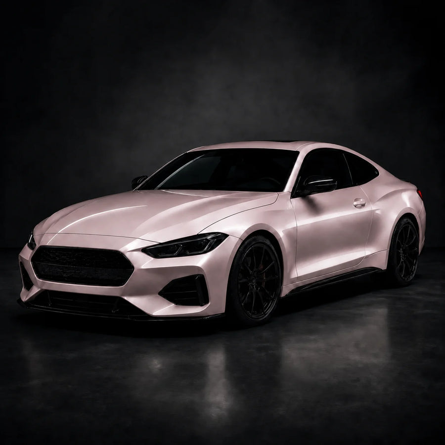VORLUX Tesla Rose Gold Vinyl Wrap Film – 1.52 m × 15 m Full Roll vehicle colour visualisation