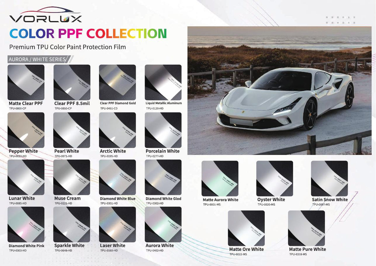 Flower Carbon Silver VORLUX TPU Color PPF TPU-0700-CF swatch