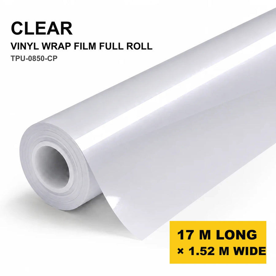 VORLUX Clear Vinyl Wrap Film – 1.52 m × 17 m Full Roll film roll
