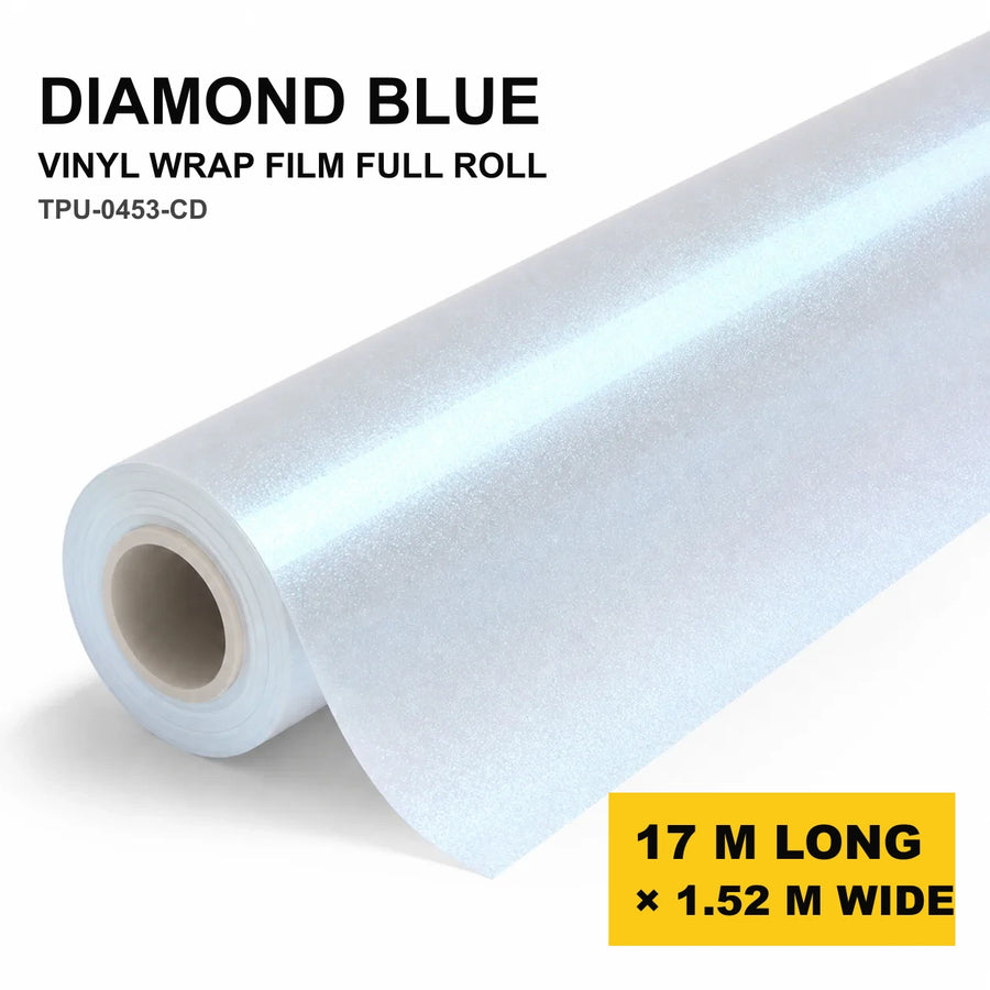 VORLUX Diamond Blue Vinyl Wrap Film – 1.52 m × 17 m Full Roll film roll