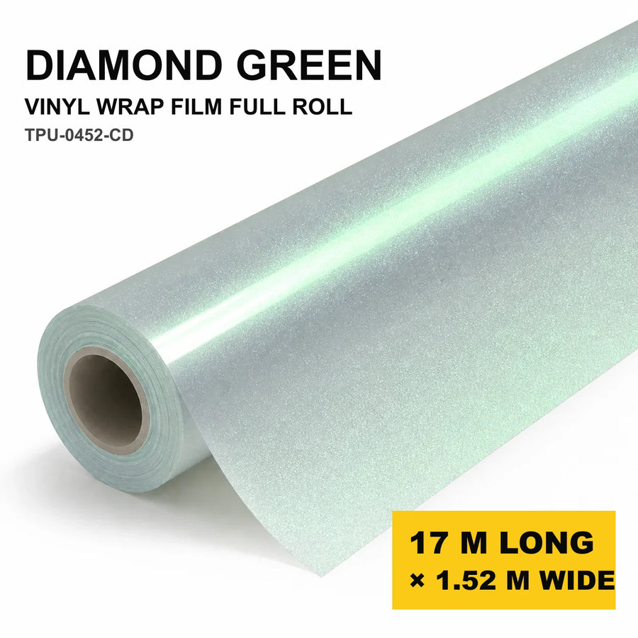 VORLUX Diamond Green Vinyl Wrap Film – 1.52 m × 17 m Full Roll film roll