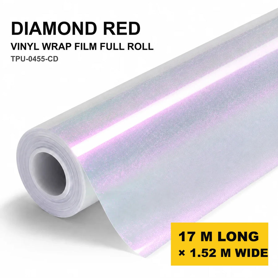 VORLUX Diamond Red Vinyl Wrap Film – 1.52 m × 17 m Full Roll film roll