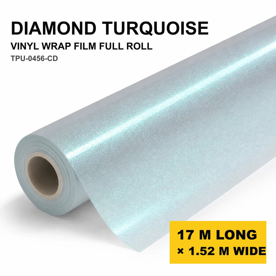 VORLUX Diamond Turquoise Vinyl Wrap Film – 1.52 m × 17 m Full Roll film roll